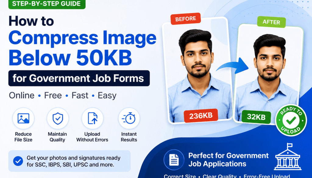 optimized for SSC, IBPS, SBI, and UPSC application uploads.